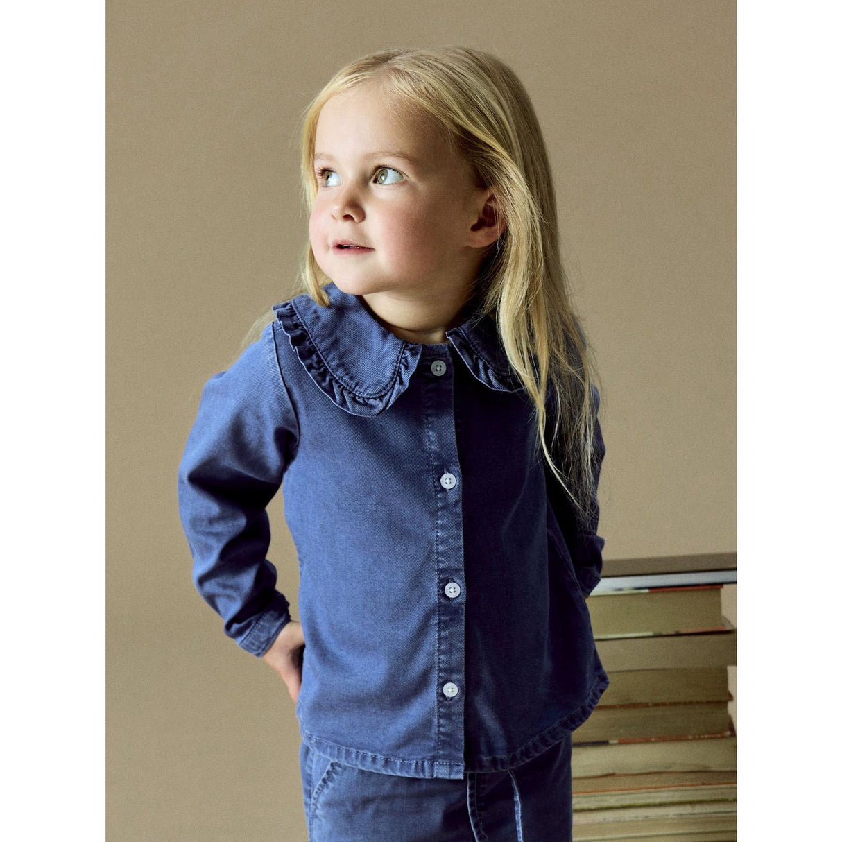 Name It Medium Blue Denim Nmfluna Ls Dnm Skjorta 4468-Yb
