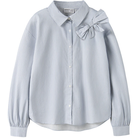 Name It Subdued Blue Antique White Nkfkamesa Ls Rlx Skjorta