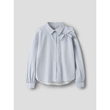 Name It Subdued Blue Antique White Nkfkamesa Ls Rlx Skjorta
