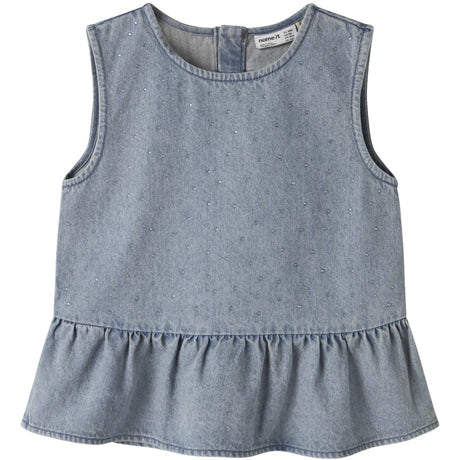 Name It Special Blue Grey Denim Nkfrain Sl Dnm Topp 4577-Im