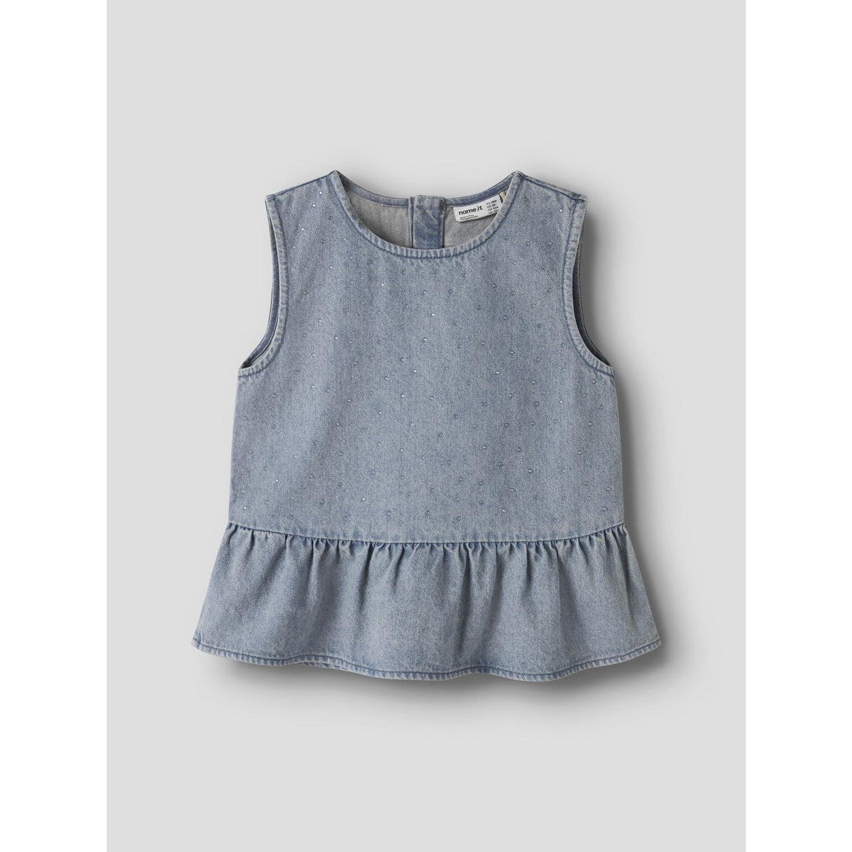 Name It Special Blue Grey Denim Nkfrain Sl Dnm Topp 4577-Im