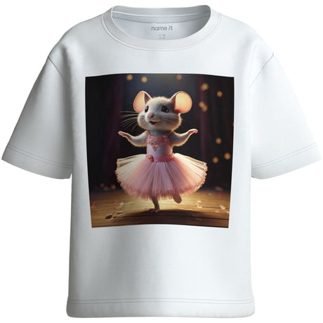 Name It Bright White Ballerina Mouse Nmfvotea Ss Nreg Topp