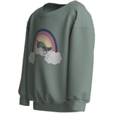 Name It Green Milieu Rainbow Unicorn Nmfvalona Ls Long Rlx Sweat Unb