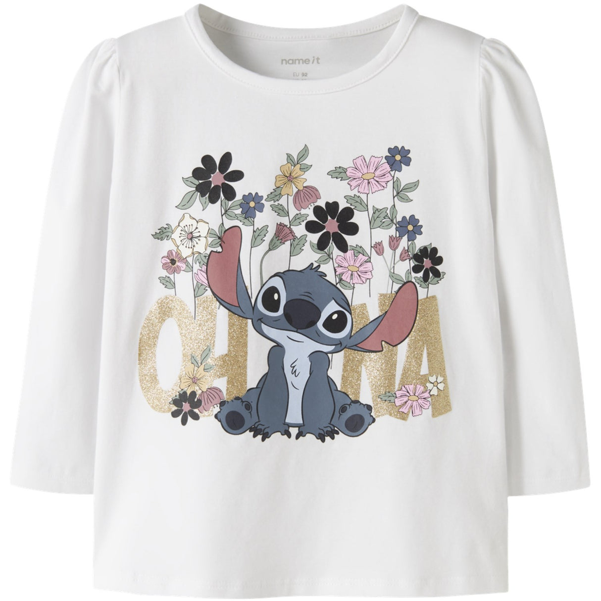 Name It Bright White Nmfjina Stitch Ls Topp Box Noos Wdi