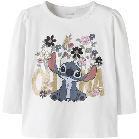 Name It Bright White Nmfjina Stitch Ls Topp Box Noos Wdi