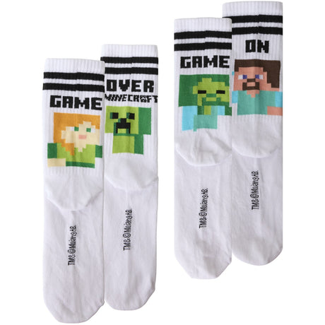 Name It Bright White Nkmjakobsen Minecraft 2P Tennissock Bfu