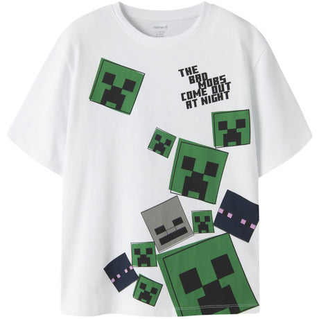 Name It Bright White Nkmjulio Minecraft Ss Nreg Topp Box Bfu