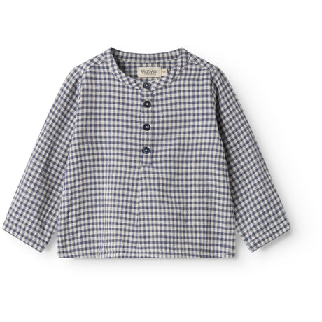 MarMar Cotton Linen Marine Check Totoro Skjorta