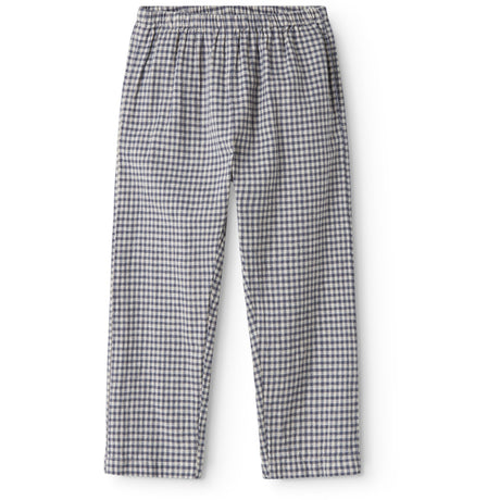 MarMar Cotton Linen Marine Check Panto Byxor