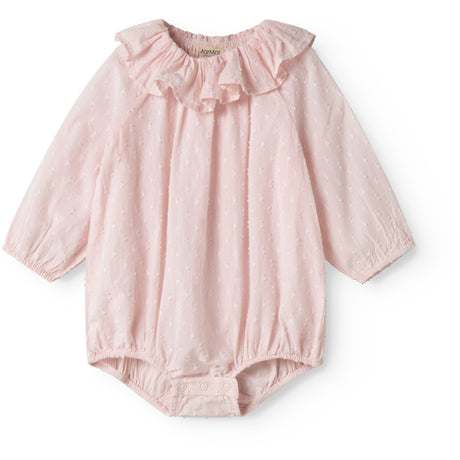 MarMar Cotton Dobby Rosa Rosetta LS Onesie