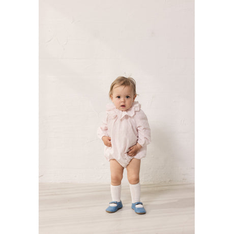 MarMar Cotton Dobby Rosa Rosetta LS Onesie