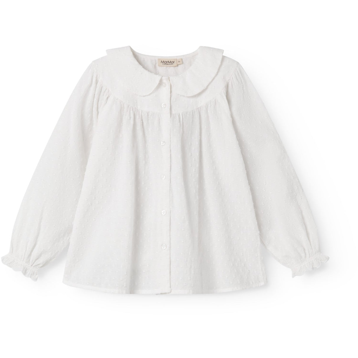 MarMar Fine Dobby White Trissy Blus