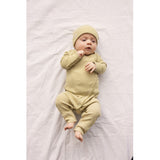 MarMar Newborn Modal Fine Rib Olive Stripe Rikke Onesie