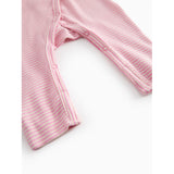 MarMar Newborn Modal Fine Rib Pink Stripe Rikke Onesie