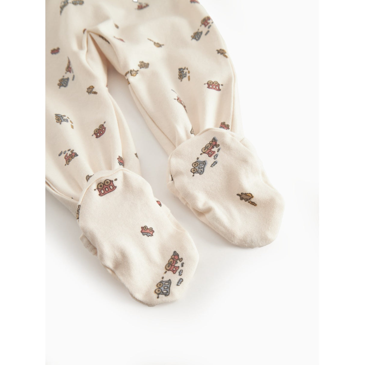 MarMar Newborn Modal Smooth Print Trains Rubello Onesie