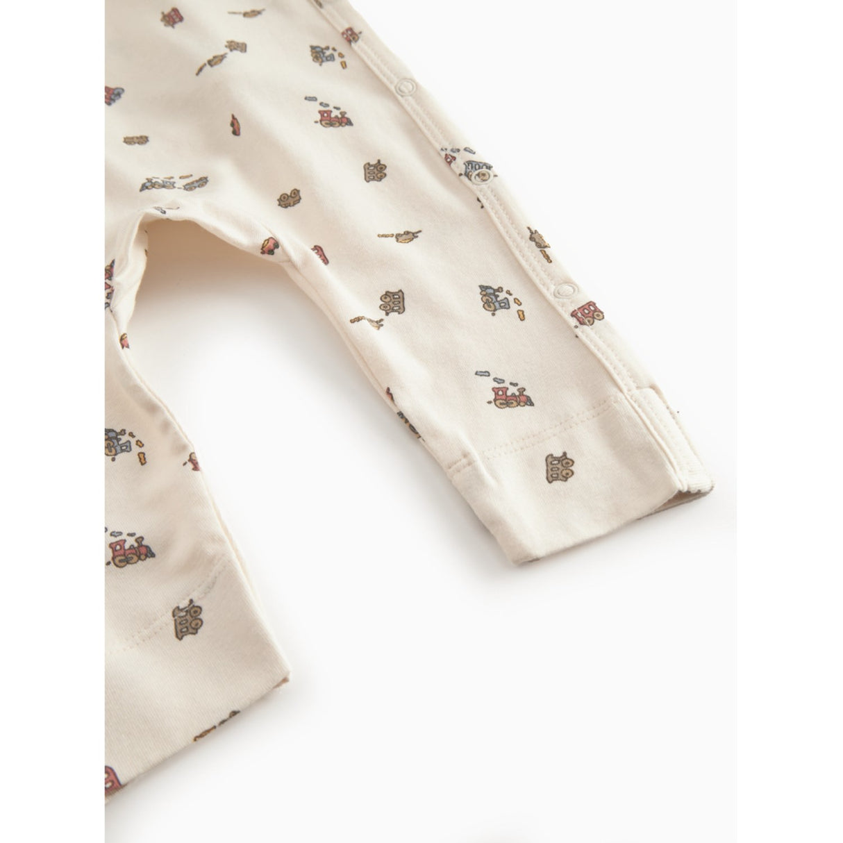 MarMar Newborn Modal Smooth Print Trains Rulo Onesie