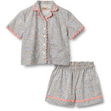 Wheat Air Blue Flowers Sett Skjorta S/S & Shorts Vilma