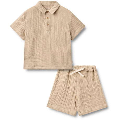 Wheat Warm Sand Sett Skjorta S/S & Shorts Svend