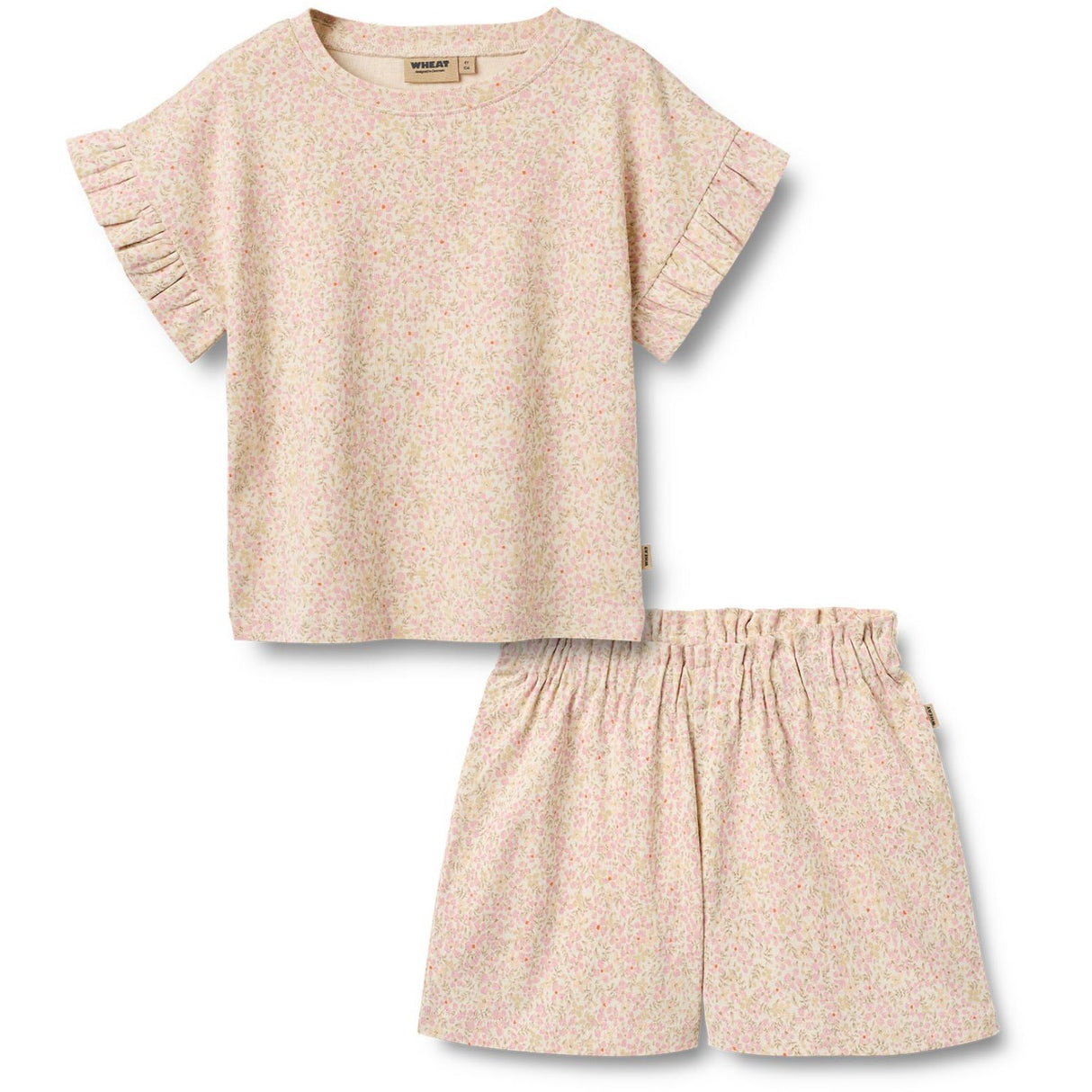 Wheat Coral Flowers Sett T-shirt & Shorts Ally