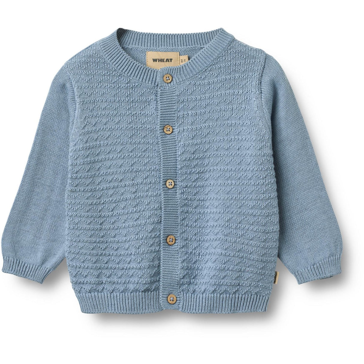Wheat Faded Denim Stickad Cardigan Bjørn