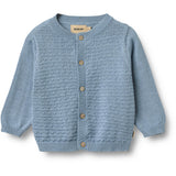 Wheat Faded Denim Stickad Cardigan Bjørn