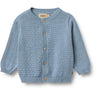 Wheat Faded Denim Stickad Cardigan Bjørn