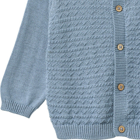 Wheat Faded Denim Stickad Cardigan Bjørn
