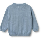 Wheat Faded Denim Stickad Cardigan Bjørn