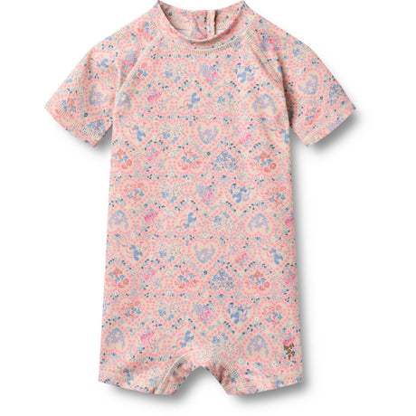 Wheat Pink Heart Flowers Baddräkt S/S Cas