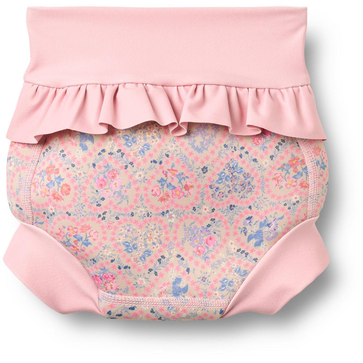Wheat Pink Heart Flowers Neoprene Swim Byxor Rita