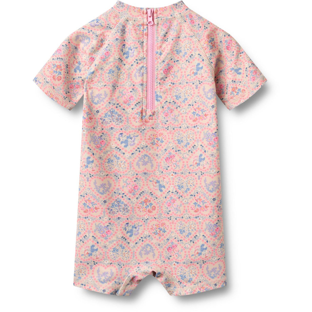 Wheat Pink Heart Flowers Baddräkt S/S Cas