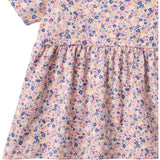 Wheat Pink Blue Flowers Jersey Klänning Anna