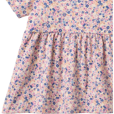 Wheat Pink Blue Flowers Jersey Klänning Anna