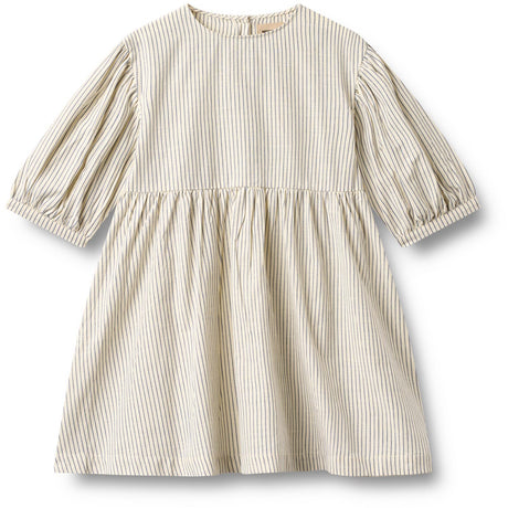Wheat Dark Blue Stripe Klänning 3/4 Sleeve Magda