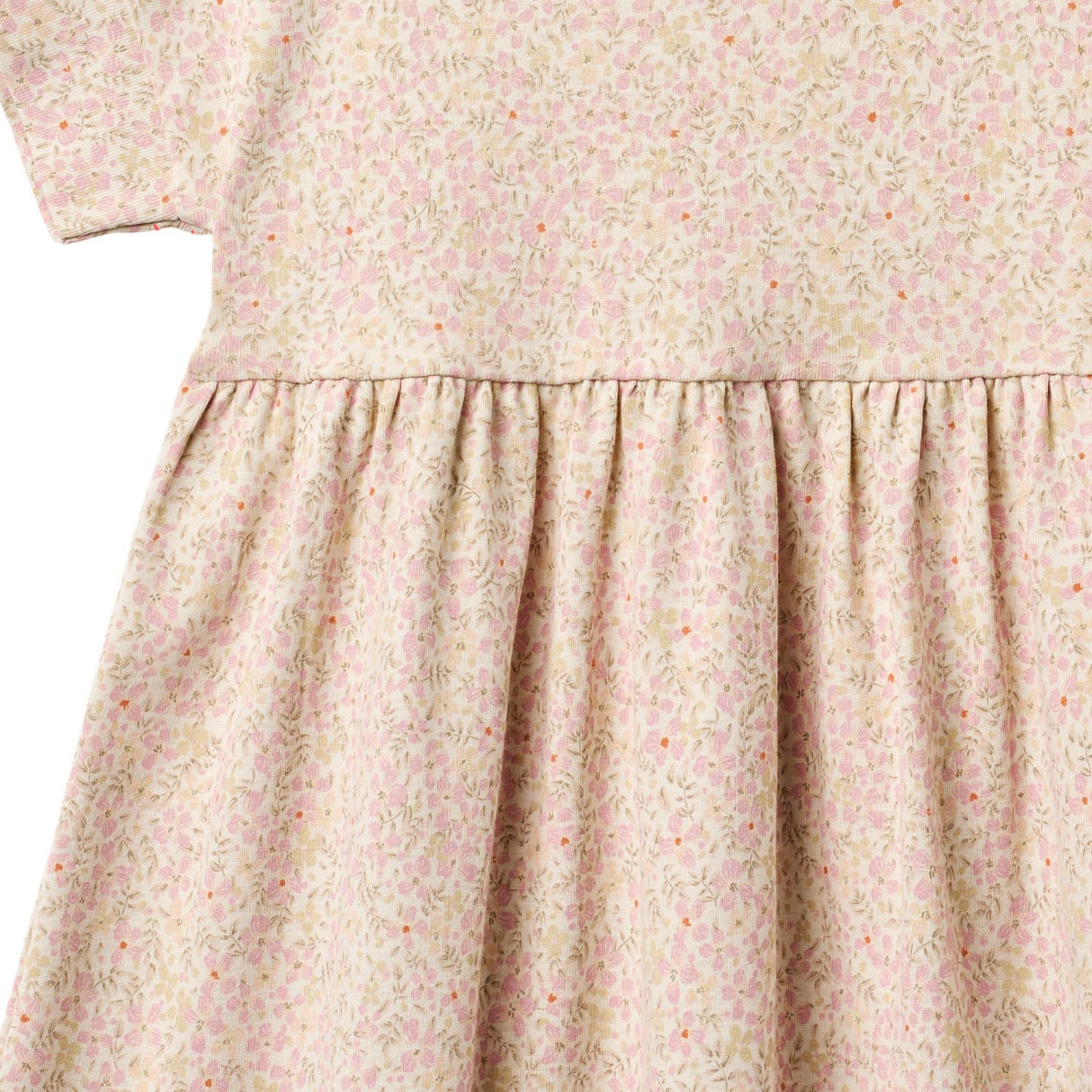 Wheat Coral Flowers Jersey Klänning S/S Emilie