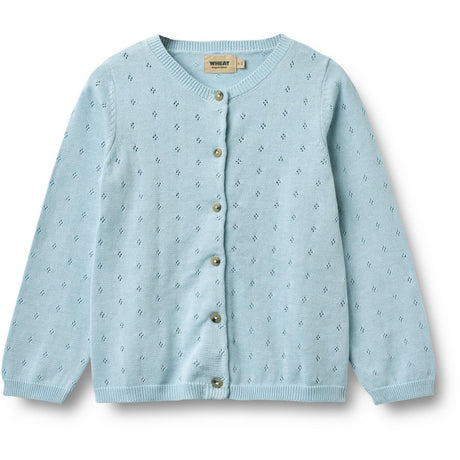 Wheat Summer Sky Stickad Cardigan Maia