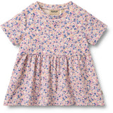 Wheat Pink Blue Flowers Jersey Klänning Anna