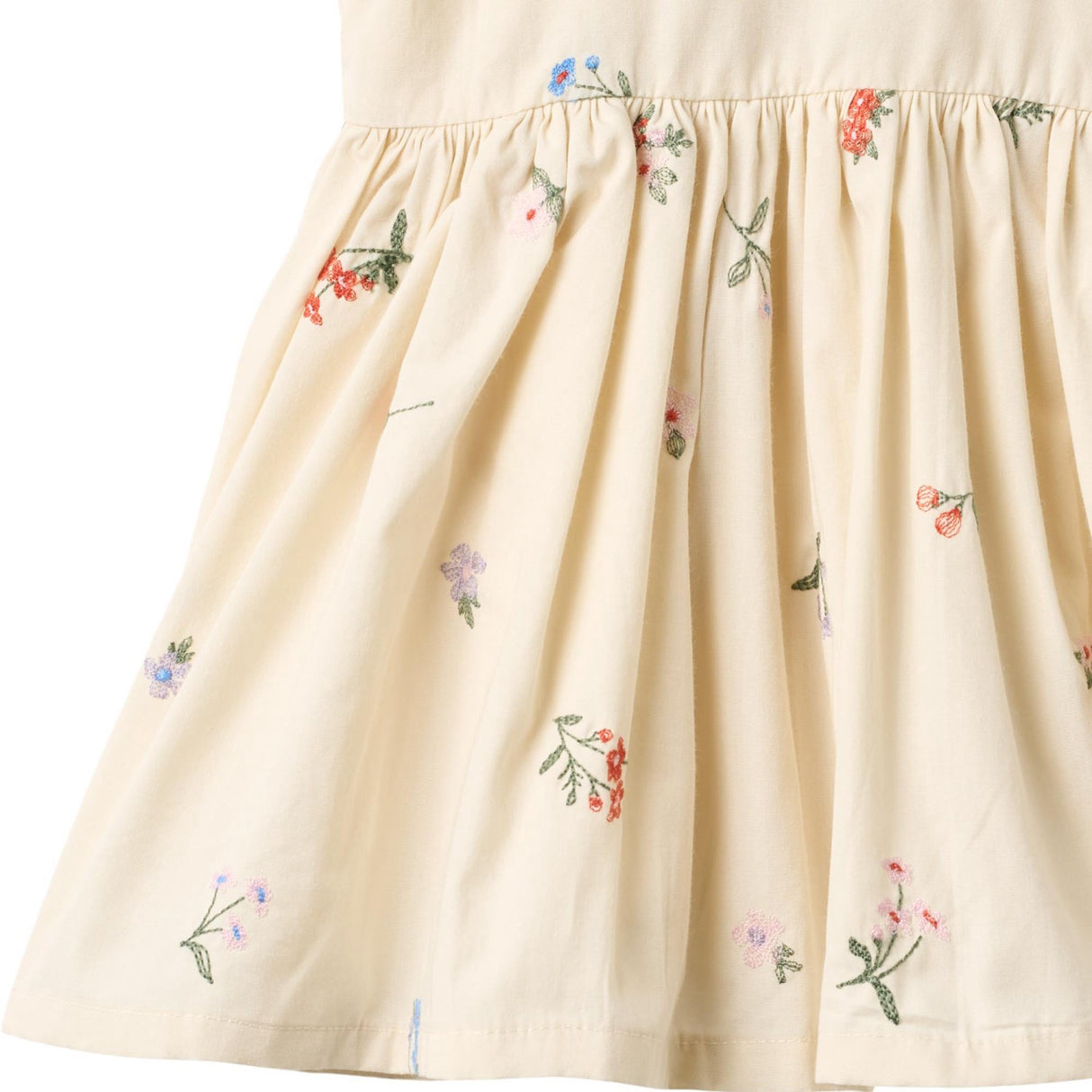 Wheat Ivory Embroidery Flowers Pinafore Wrinkle Sienna Klänning