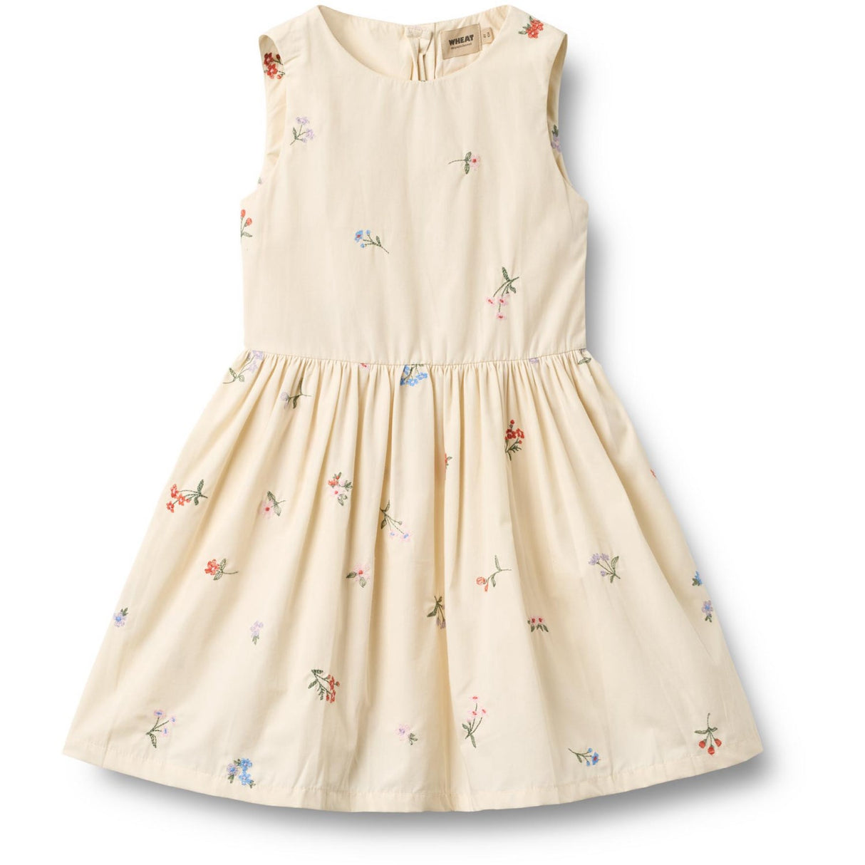 Wheat Ivory Embroidery Flowers Klänning Thelma
