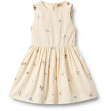 Wheat Ivory Embroidery Flowers Klänning Thelma
