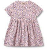 Wheat Pink Blue Flowers Jersey Klänning Anna