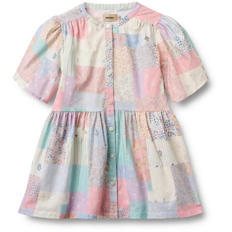Wheat Patchwork Flowers Klänning S/S Annabell