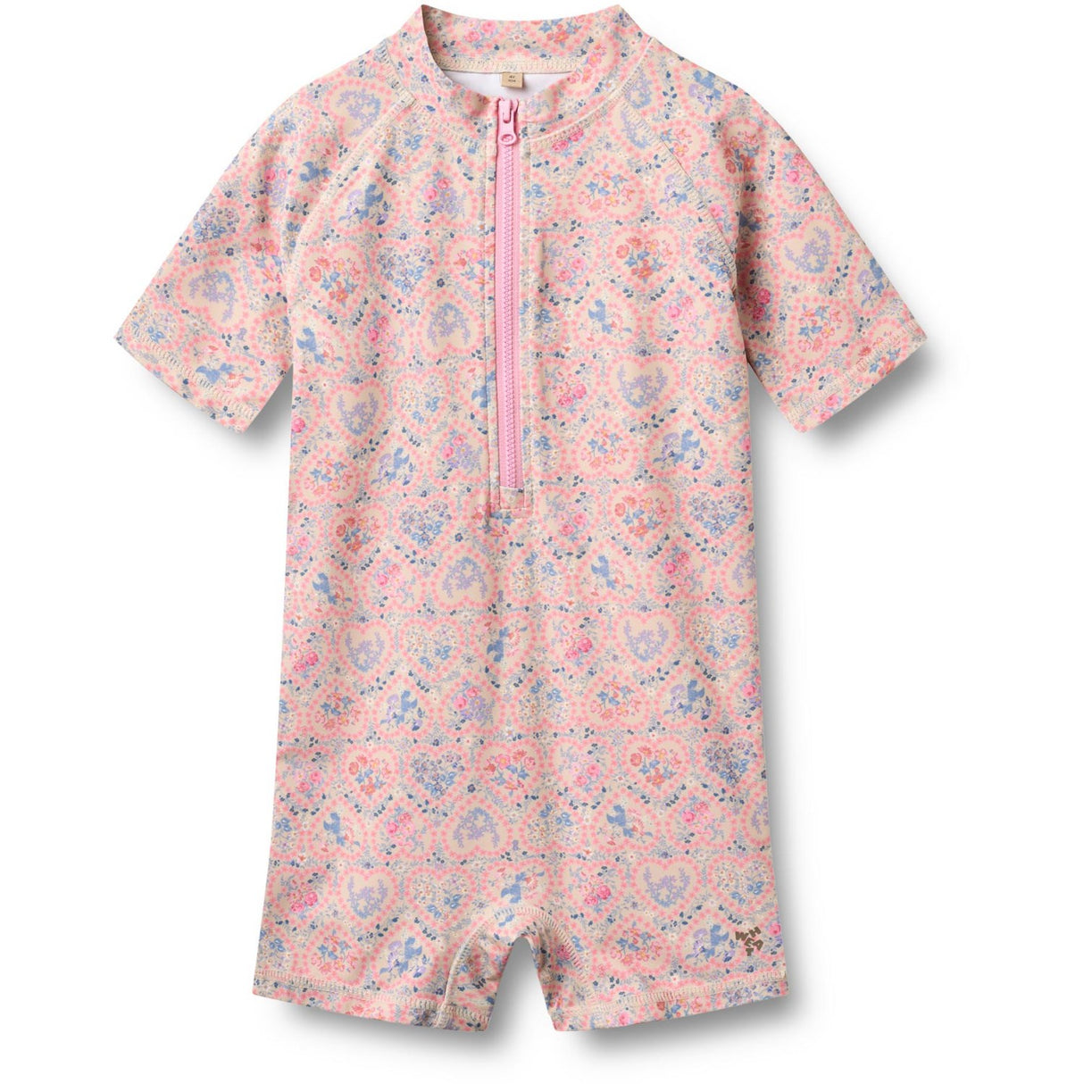 Wheat Pink Heart Flowers Baddräkt S/S Cas