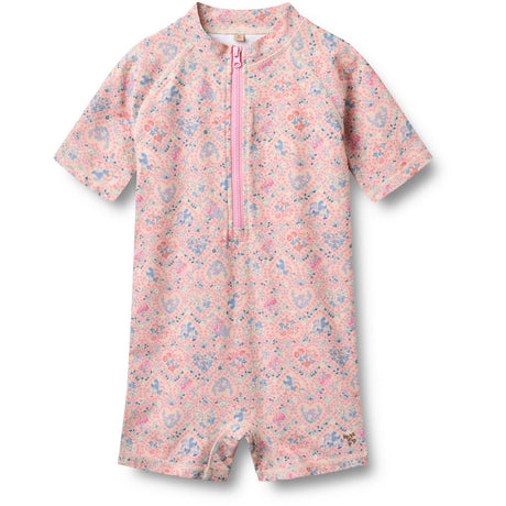 Wheat Pink Heart Flowers Baddräkt S/S Cas
