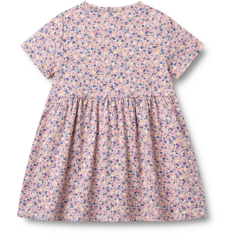 Wheat Pink Blue Flowers Jersey Klänning Anna
