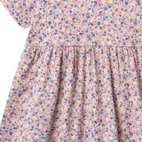 Wheat Pink Blue Flowers Jersey Klänning Anna