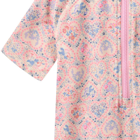 Wheat Pink Heart Flowers Baddräkt S/S Cas