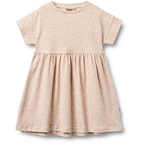 Wheat Coral Flowers Jersey Klänning S/S Emilie
