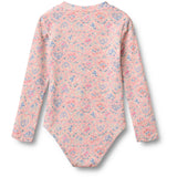 Wheat Pink Heart Flowers Baddräkt L/S Margot