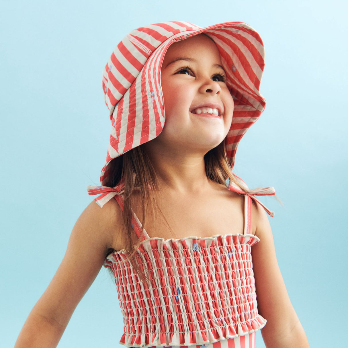 Wheat Red Stripe Flowers Baddräkt Selma